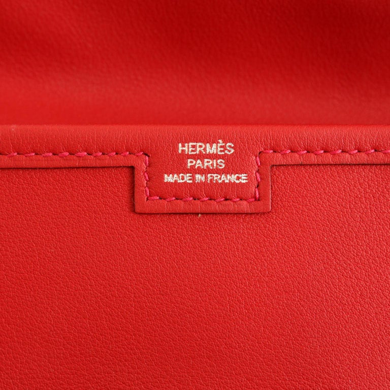 Hermès Rouge Swift Jige Elan 29 Clutch at 1stDibs  hermes jige elan 29  clutch price, hermes jige clutch price, jige elan clutch