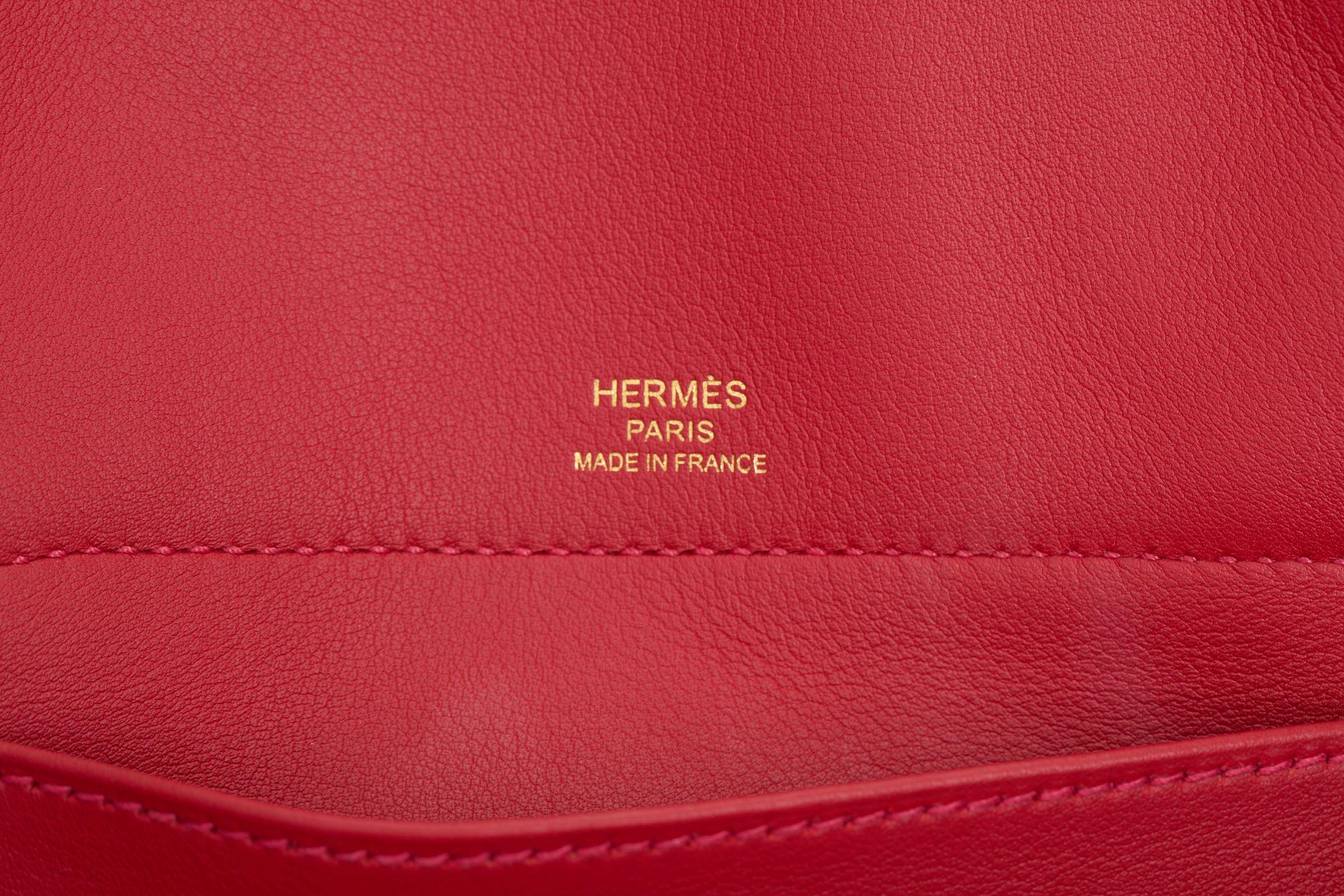 Hermès Red Swift Secret Bolide in vendita 5