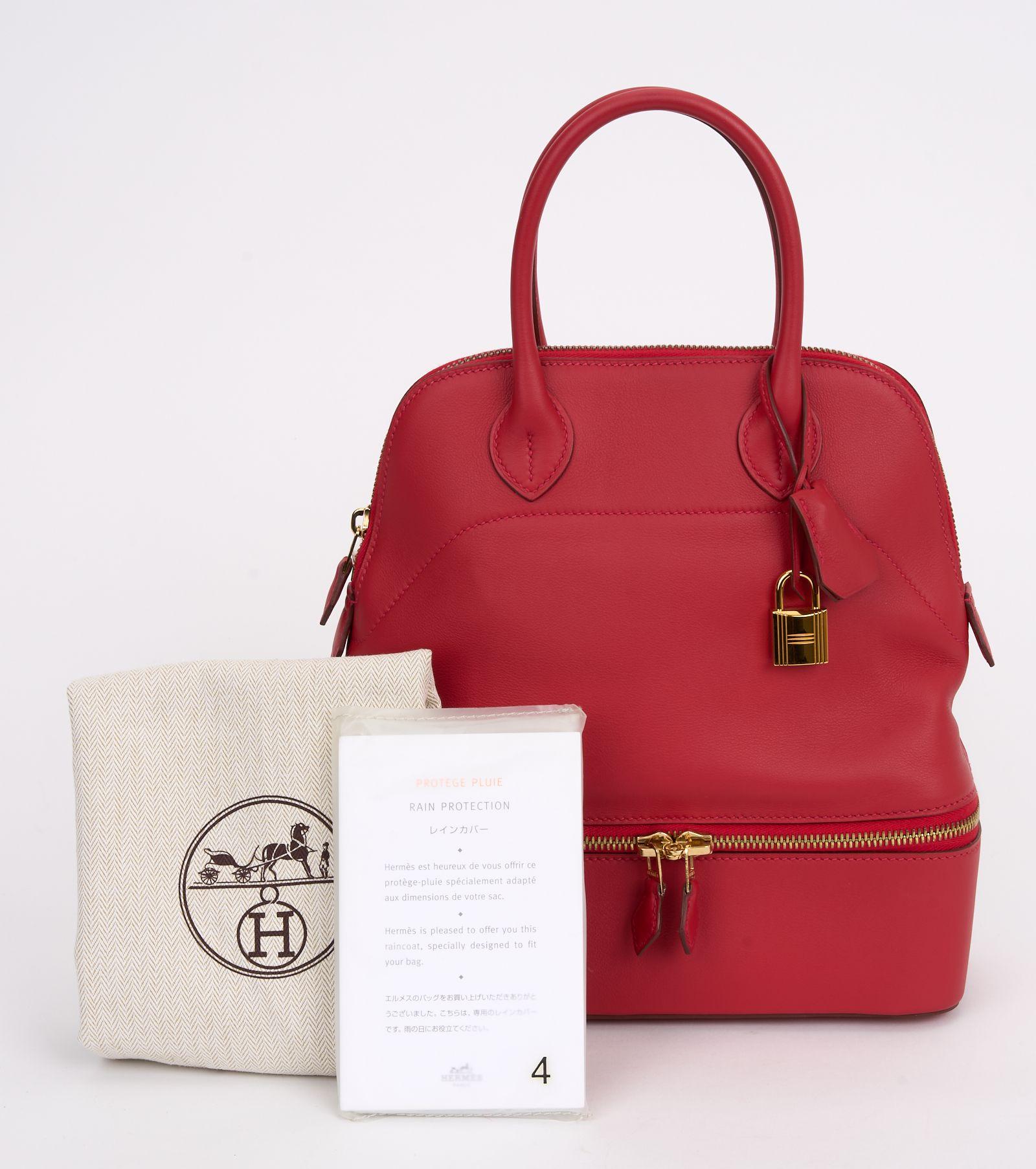 Hermès Red Swift Secret Bolide in vendita 7