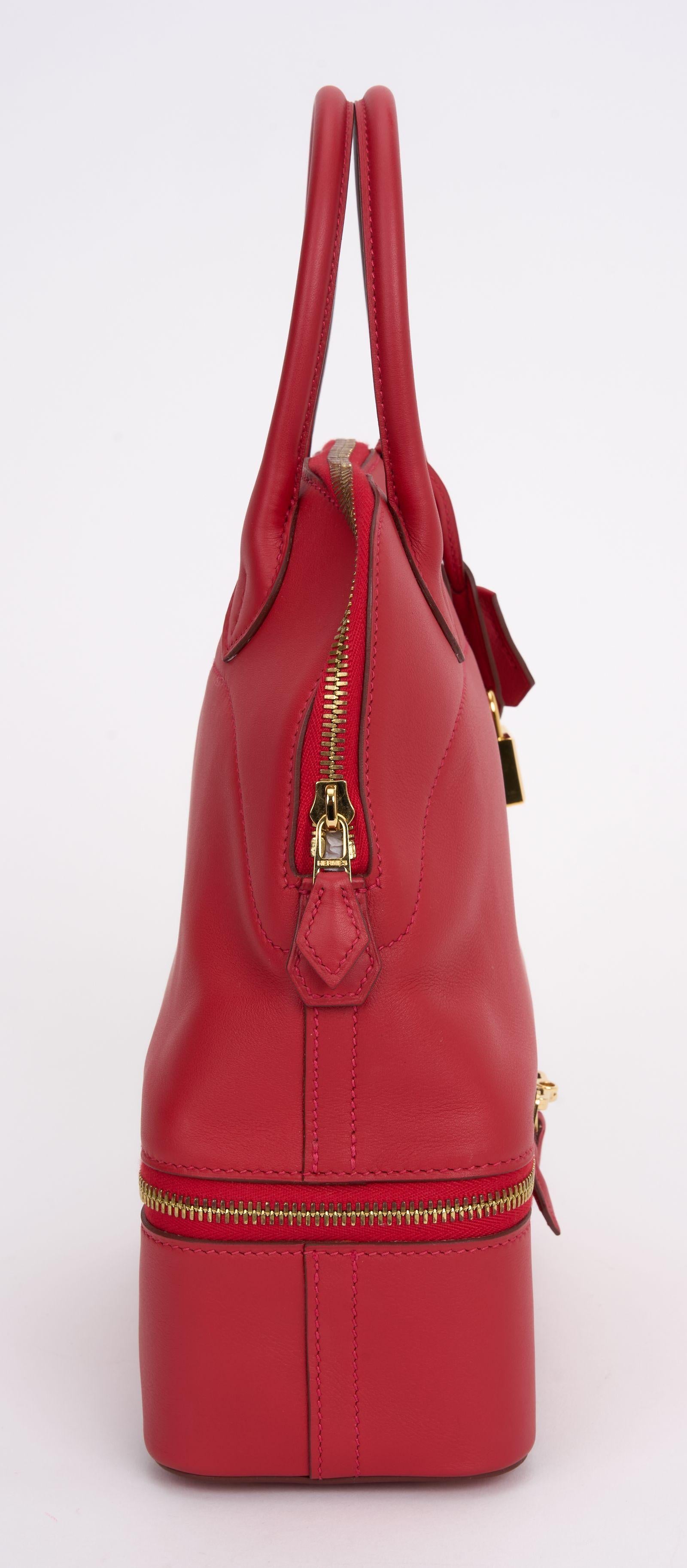 Rosso Hermès Red Swift Secret Bolide in vendita