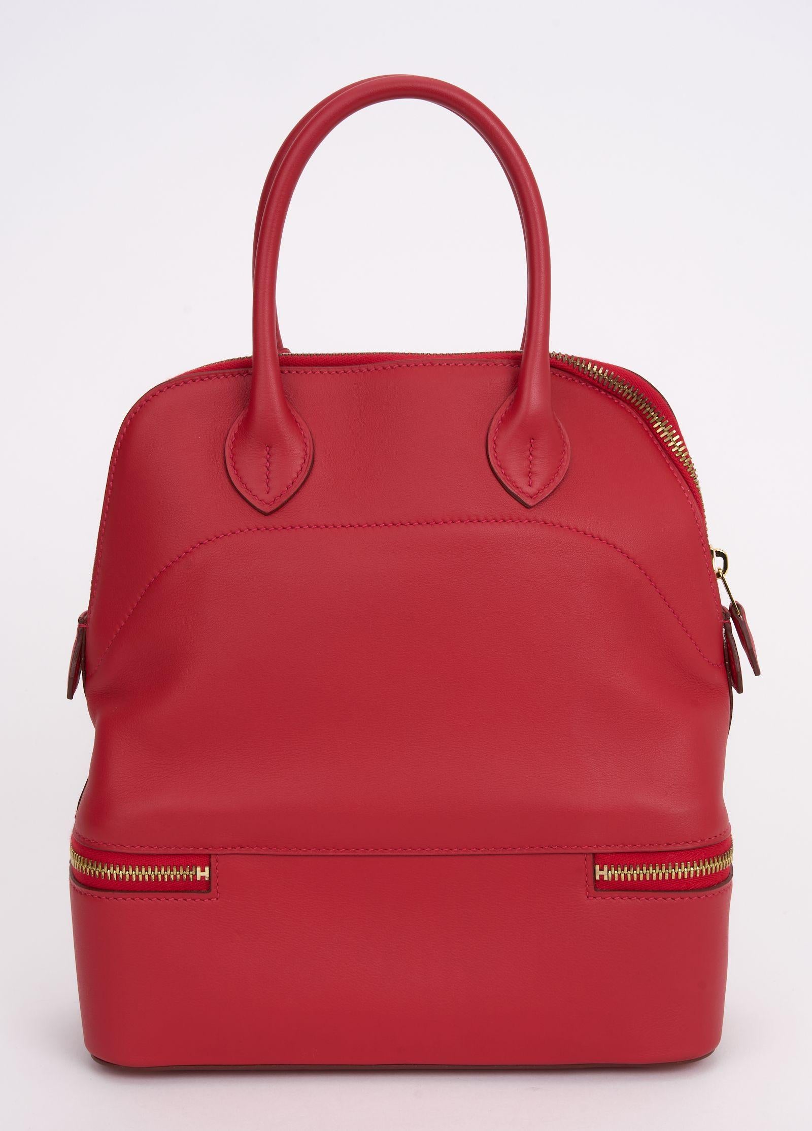 Hermès Red Swift Secret Bolide In condizioni ottime in vendita a West Hollywood, CA