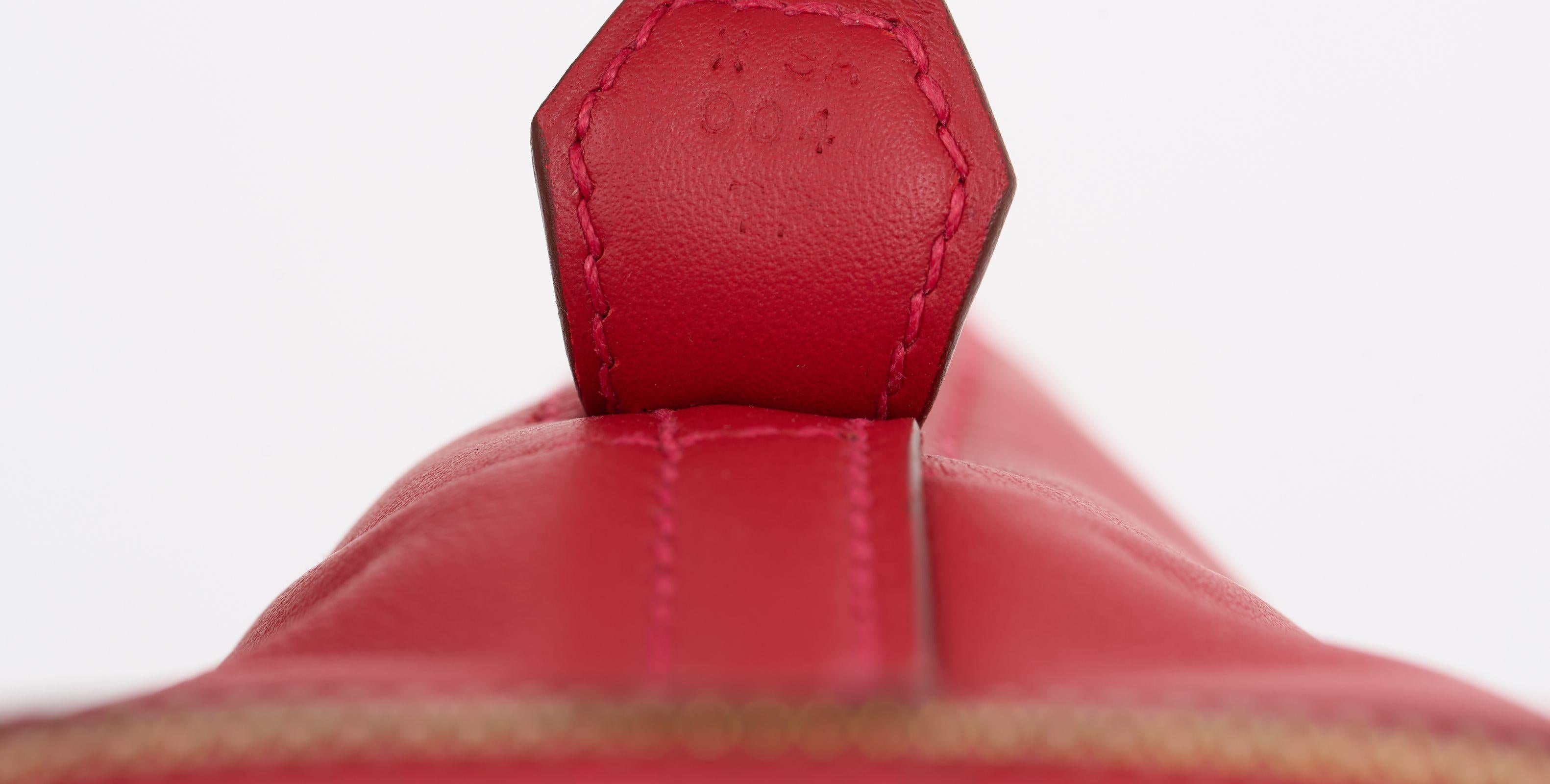 Hermès Red Swift Secret Bolide in vendita 2
