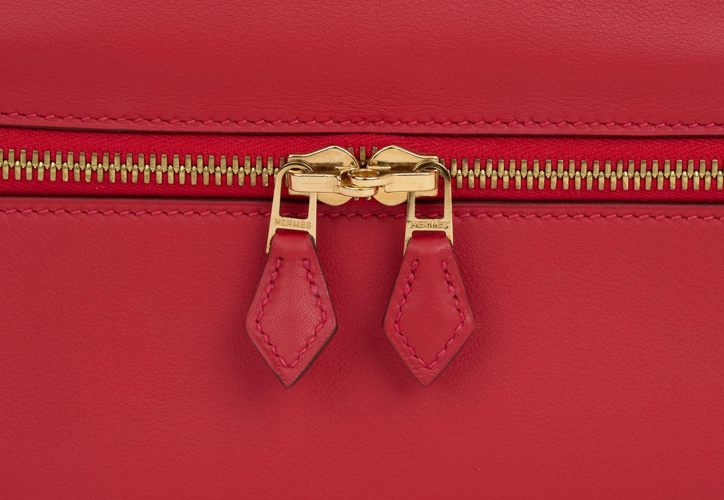Hermès Red Swift Secret Bolide in vendita 3