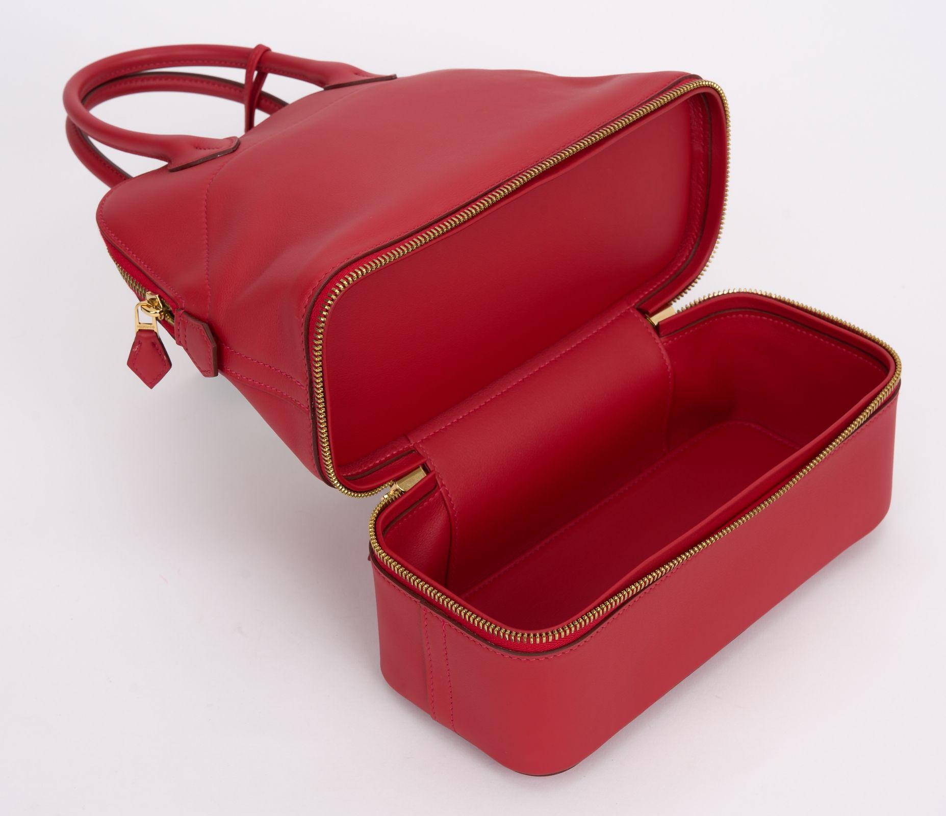 Hermès Red Swift Secret Bolide in vendita 4