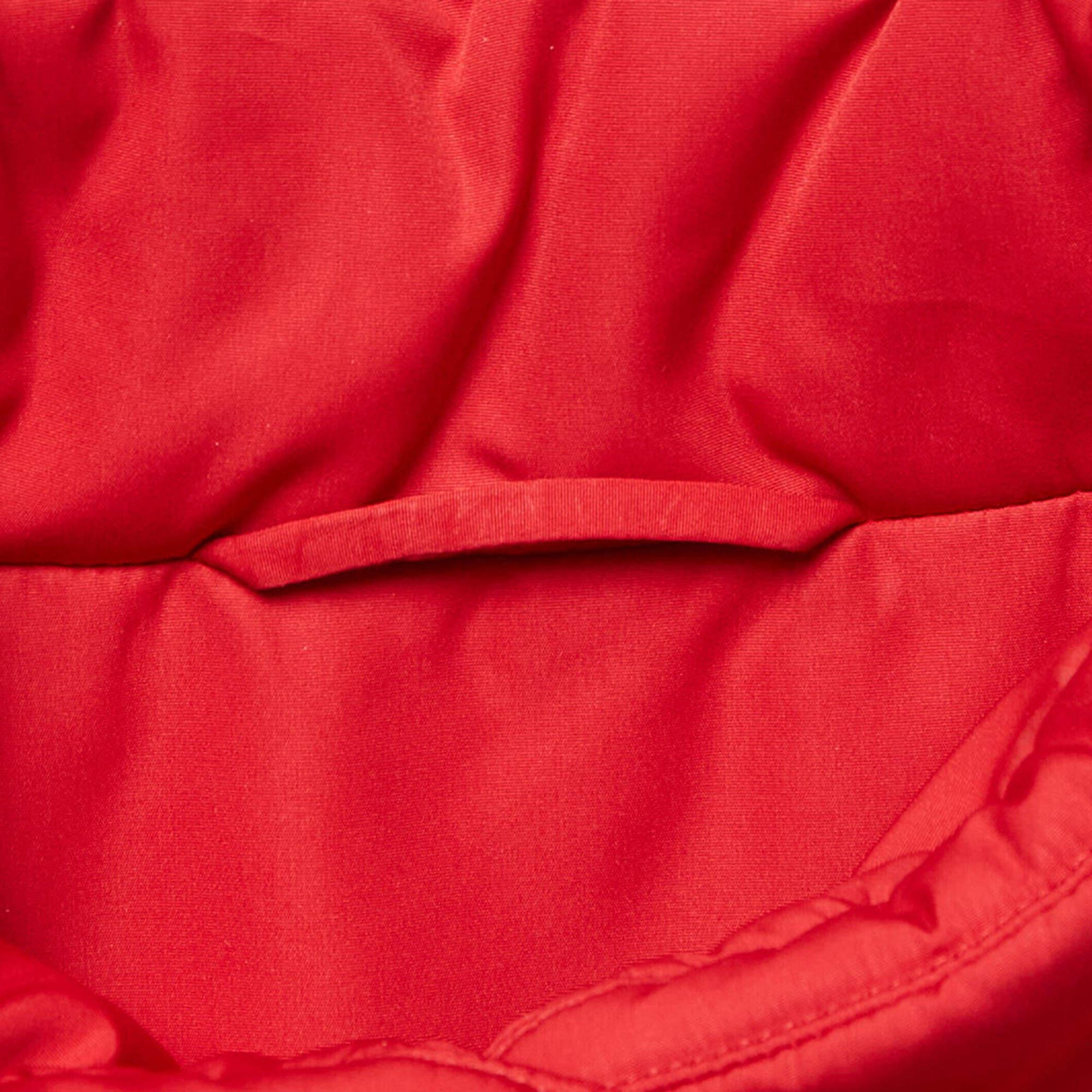 Hermès Red Synthetic Sleeveless Zip Front Quilted Vest M 1