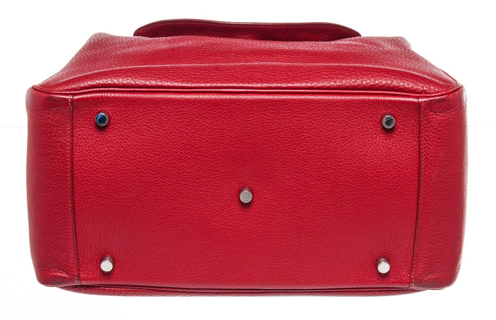Hermes Red Taurillon Clemence Leather Lindy 34 Shoulder Bag 2