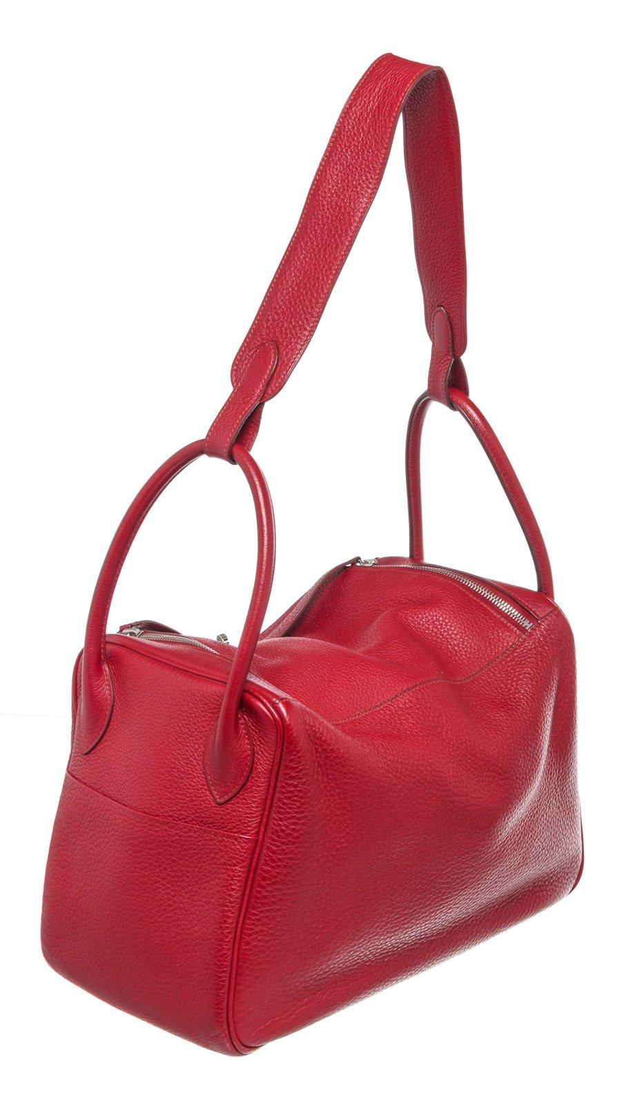 Hermes Red Taurillon Clemence Leather Lindy 34 Shoulder Bag 3
