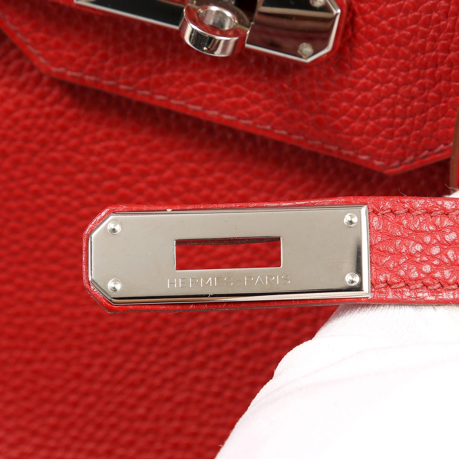Hermès Red Togo 35 cm Birkin Bag 5