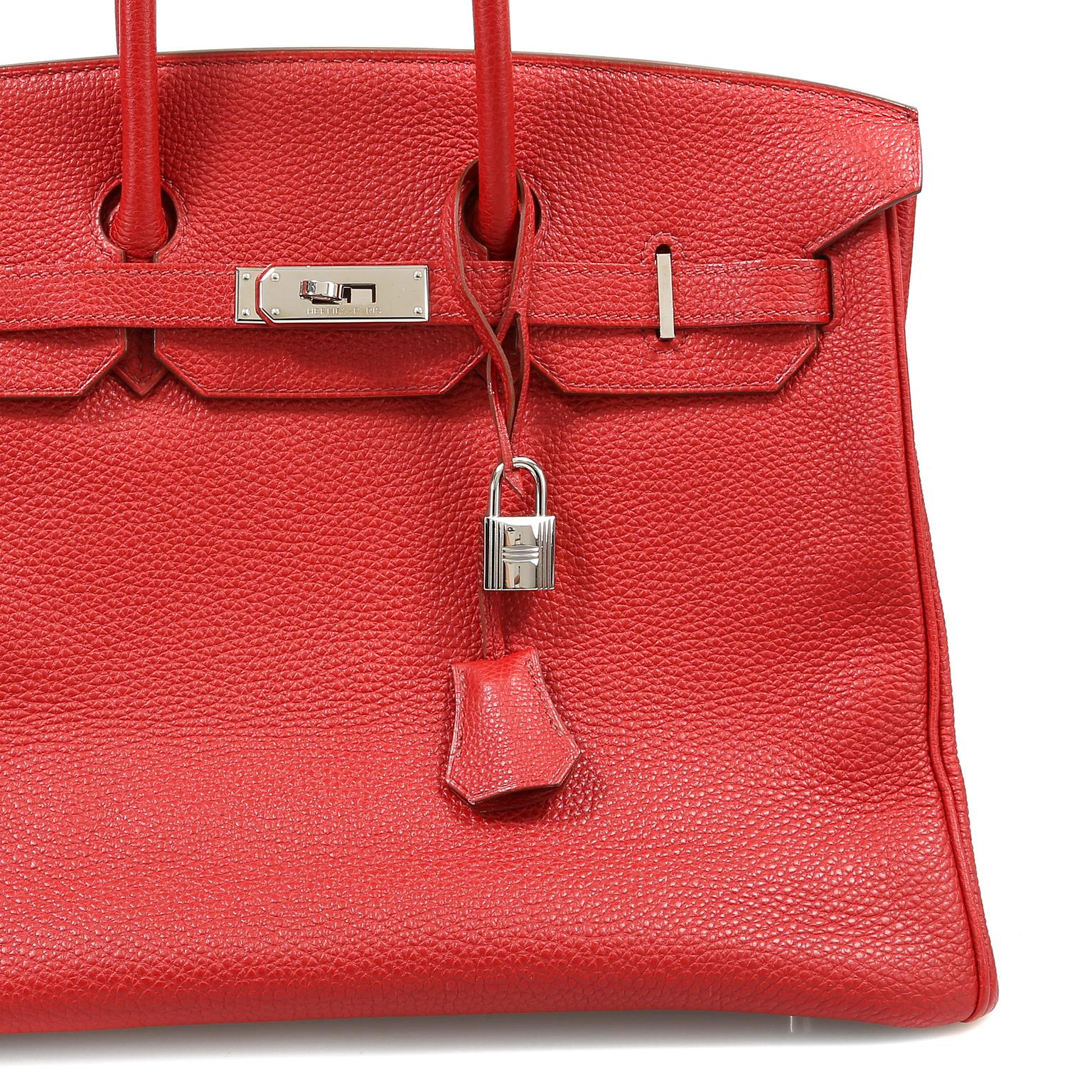 Hermès Red Togo 35 cm Birkin Bag 7