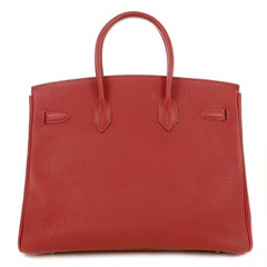 Hermès Red Togo 35 cm Birkin Bag with Gold HW