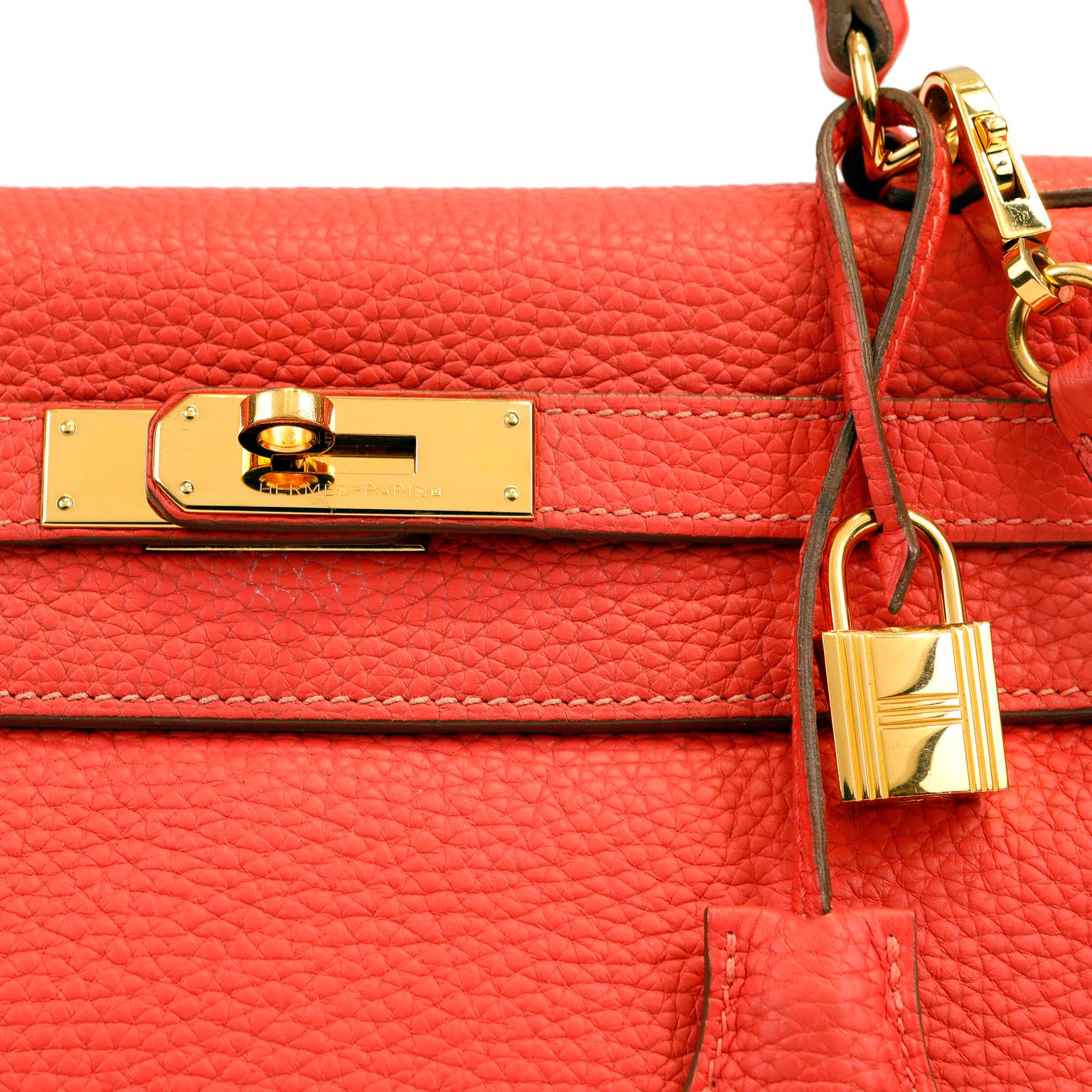 Hermès Red Togo Leather 28 cm Kelly with Gold Hardware 1