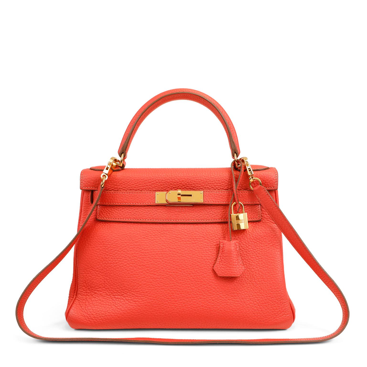 Hermès Red Togo Leather 28 cm Kelly with Gold Hardware 2