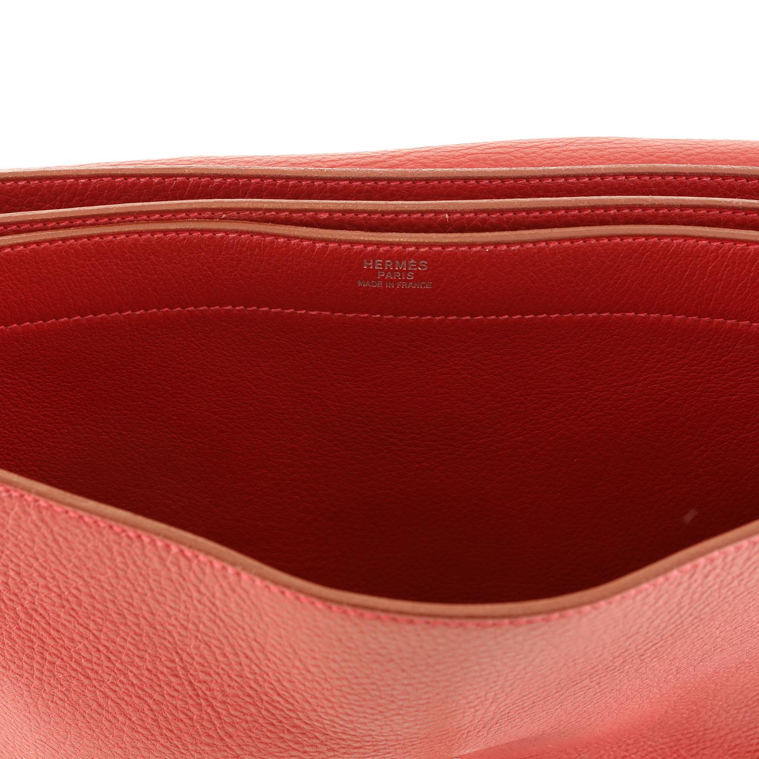 Hermès Red Togo Leather Briefcase  6