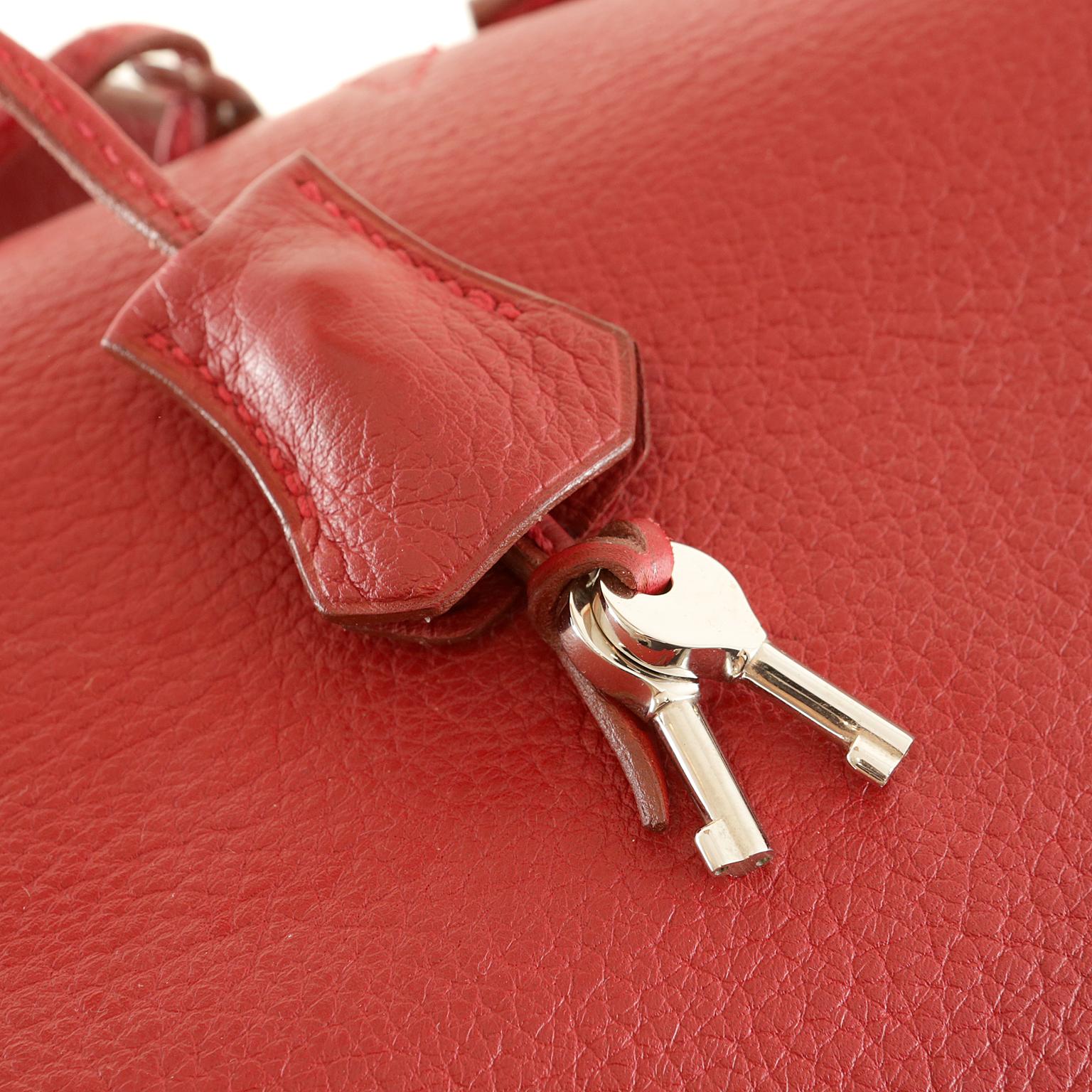 Hermès Red Togo Leather Briefcase  8