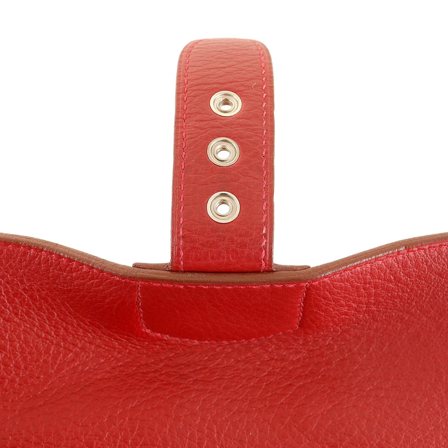 Hermès Cartella in pelle rossa Togo 4
