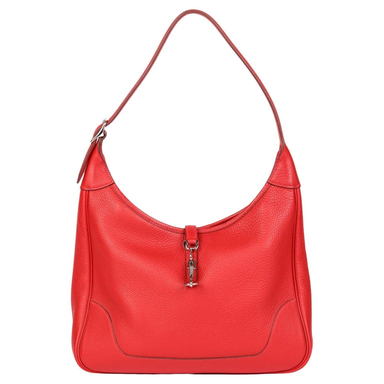HERMES Red Togo Leather Trim II 31 For Sale at 1stDibs