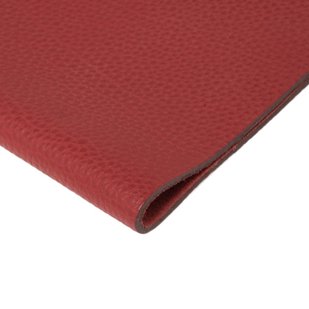 Hermes Red Togo Leather Ulysse PM Agenda Cover 3