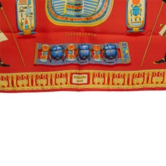 Hermes red TUTANKHAMUN 90 Scarf silk