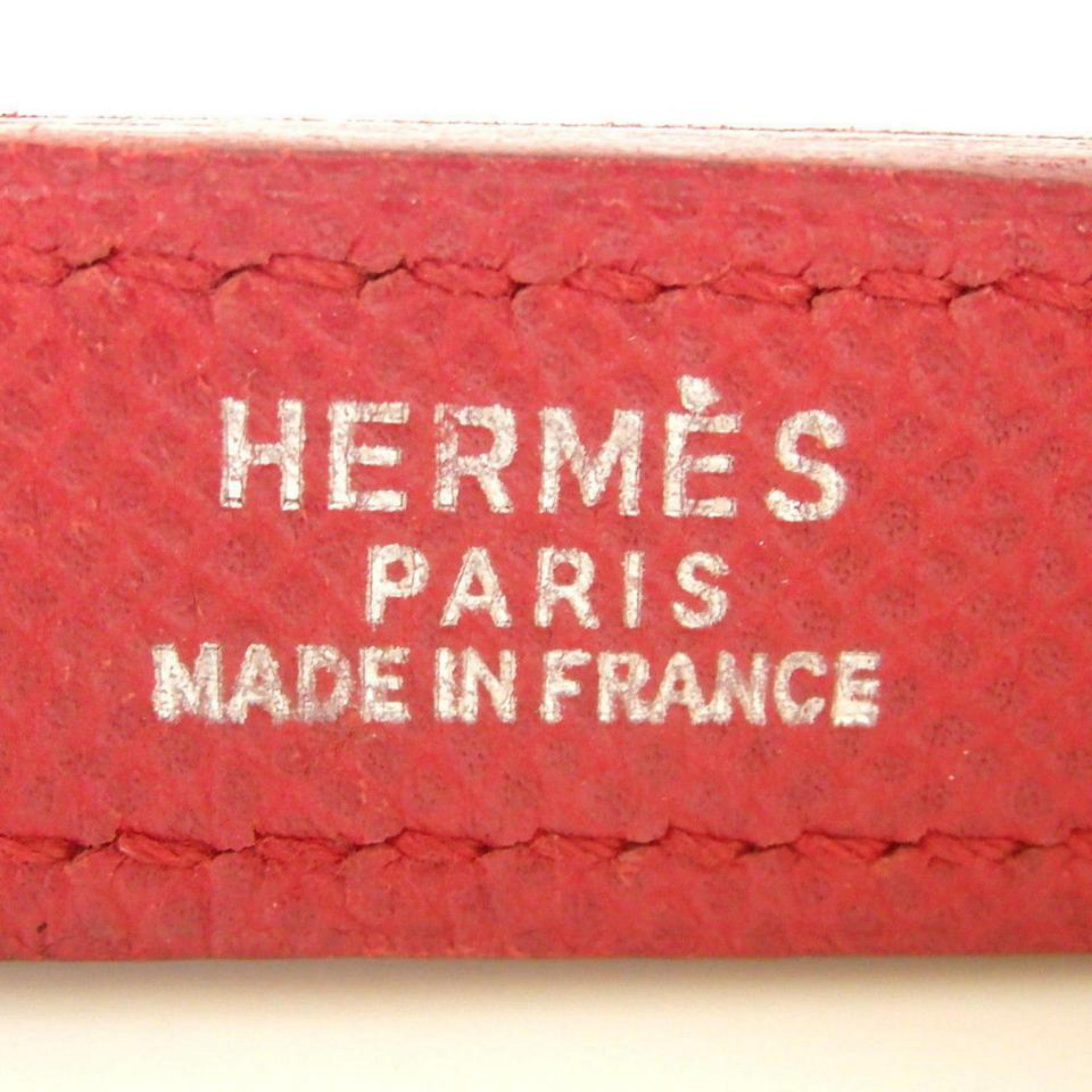 Brown Hermès Red (Ultra Rare) Dog Leash 868058 Belt For Sale