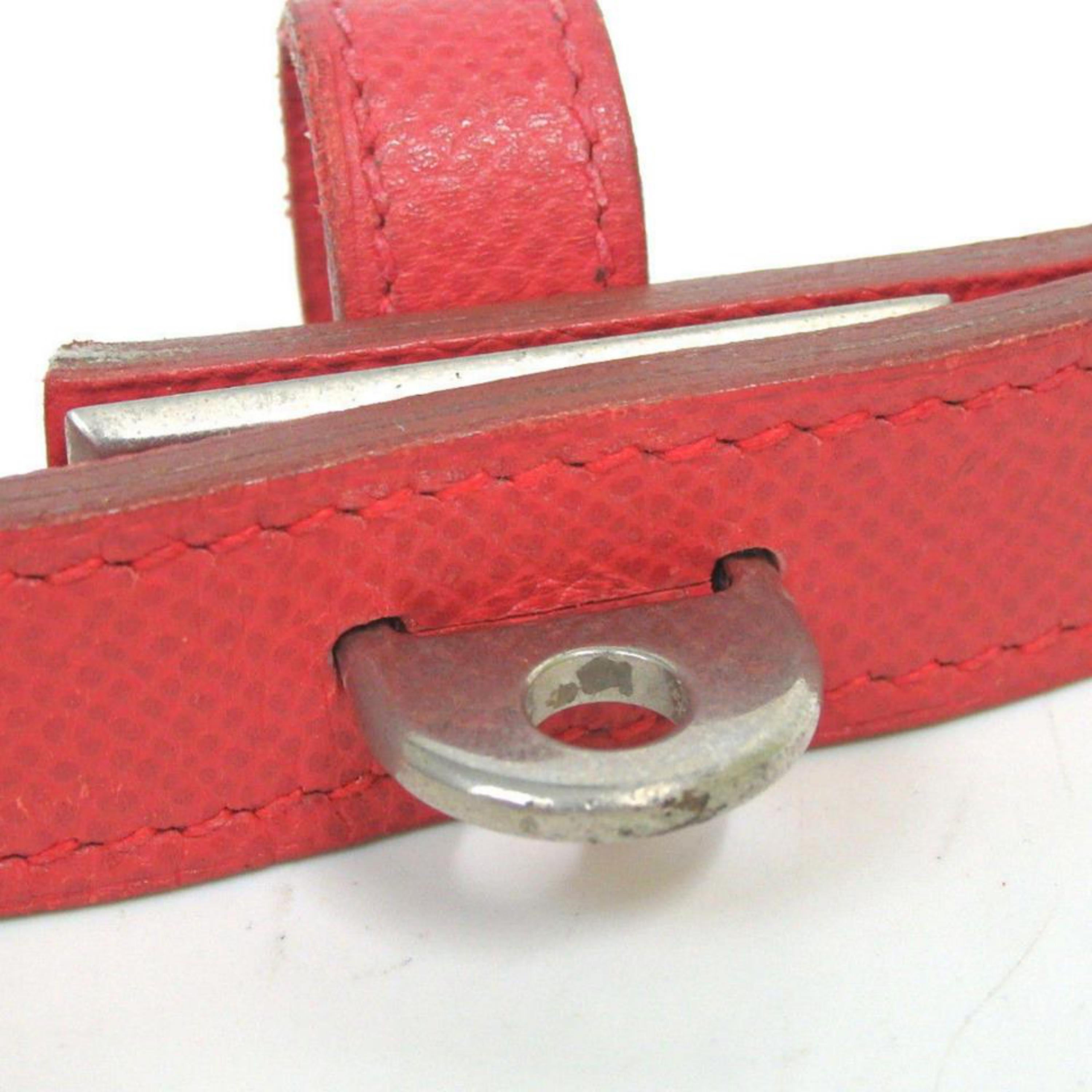 Hermès Red (Ultra Rare) Dog Leash 868058 Belt In Good Condition For Sale In Forest Hills, NY
