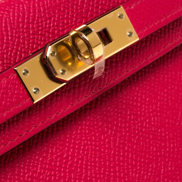 Hermes Red Vermillion Epsom Leather Gold Hardware Mini II Kelly