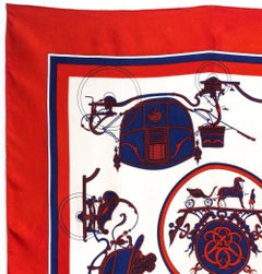 Hermes Red« Washington Carriage” by Caty Latham Silk Scarf