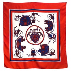 Hermes Red« Washington Carriage” by Caty Latham Silk Scarf