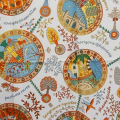 Hermes red white ESCALES MEDITERRANEENNES 90 Scarf silk