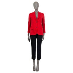 HERMES red wool TWO BUTTON NOTCH COLLAR Blazer Jacket 34 XXS