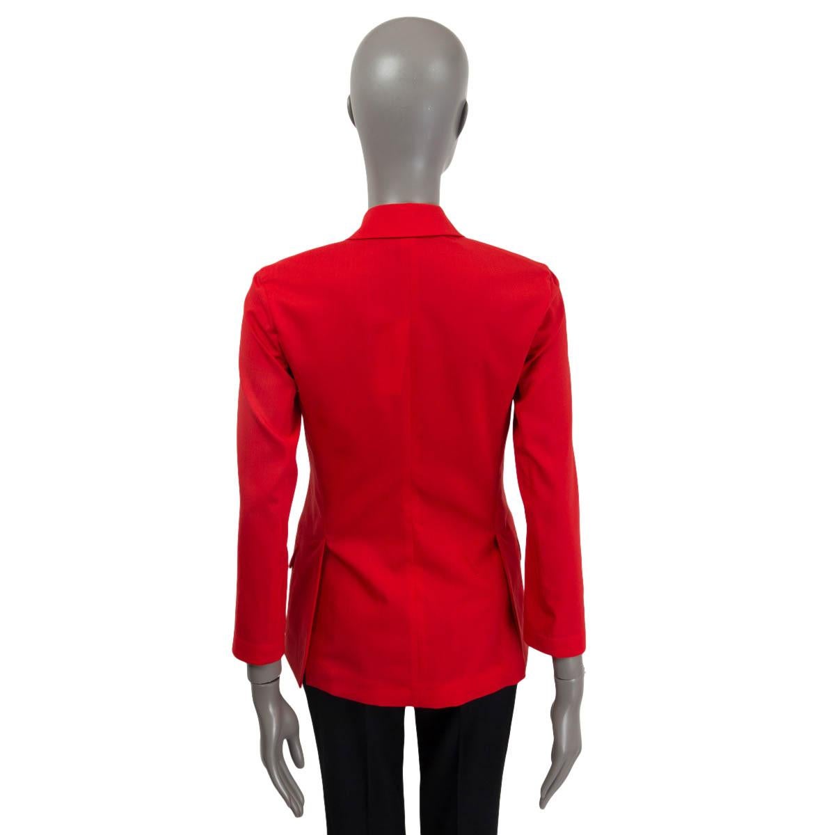 HERMES red wool TWO BUTTON NOTCH COLLAR Blazer Jacket 34 XXS For Sale 1