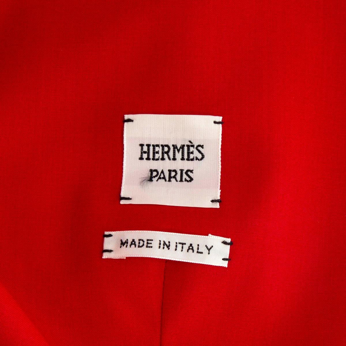 HERMES red wool TWO BUTTON NOTCH COLLAR Blazer Jacket 34 XXS For Sale 3