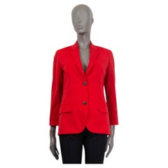 HERMES red wool TWO BUTTON NOTCH COLLAR Blazer Jacket 34 XXS