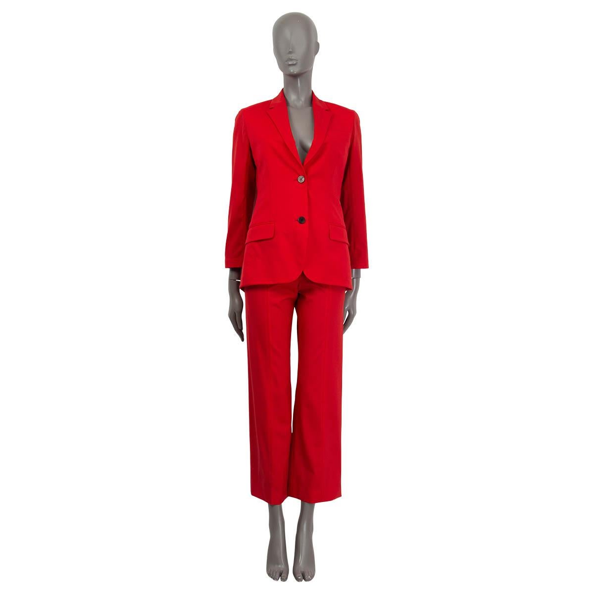 HERMES red wool WIDE LEG SUIT Pants 34 XXS In Excellent Condition For Sale In Zürich, CH