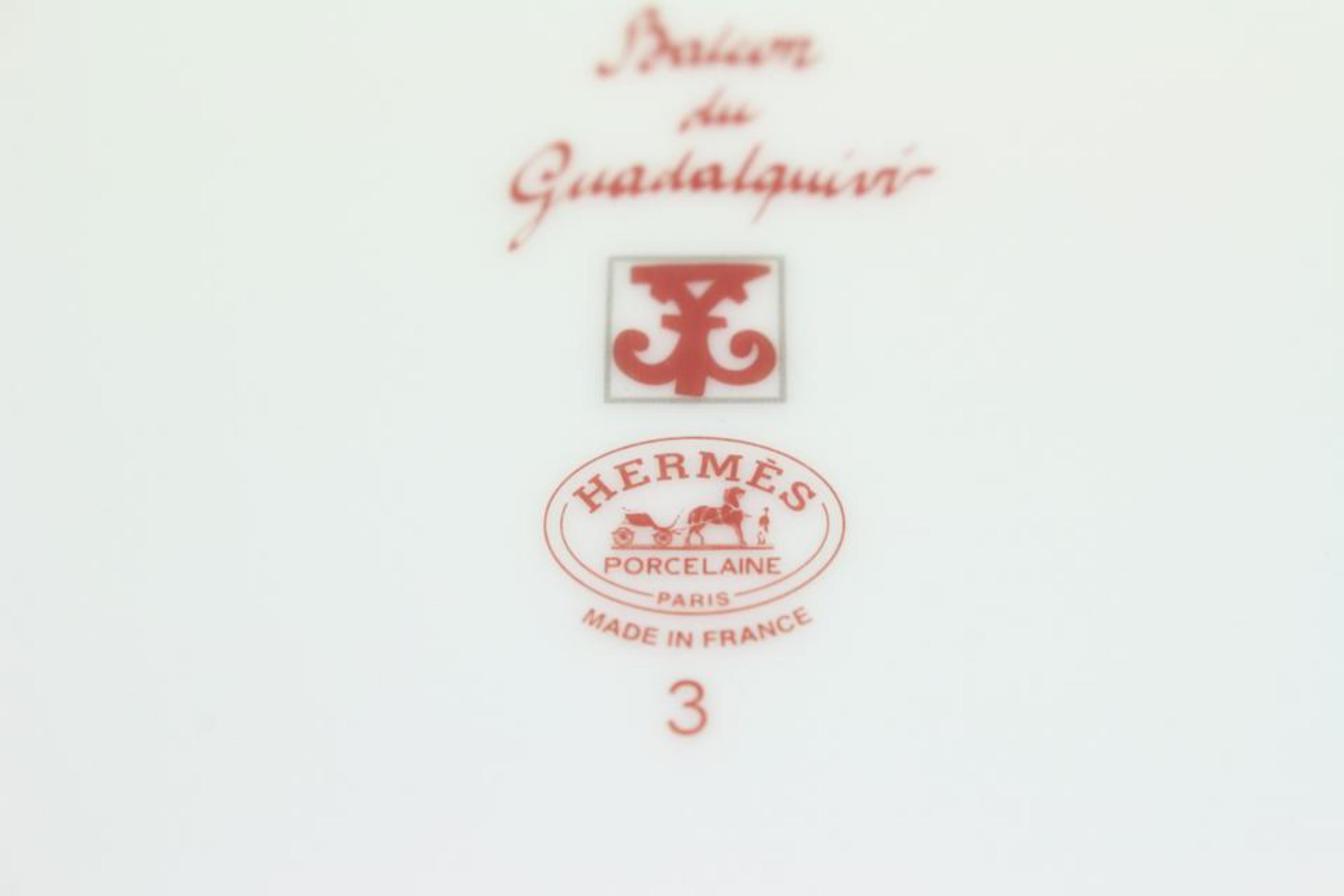 Hermès Red x White Balcon du Guadalquivir Plate 1029h41 6
