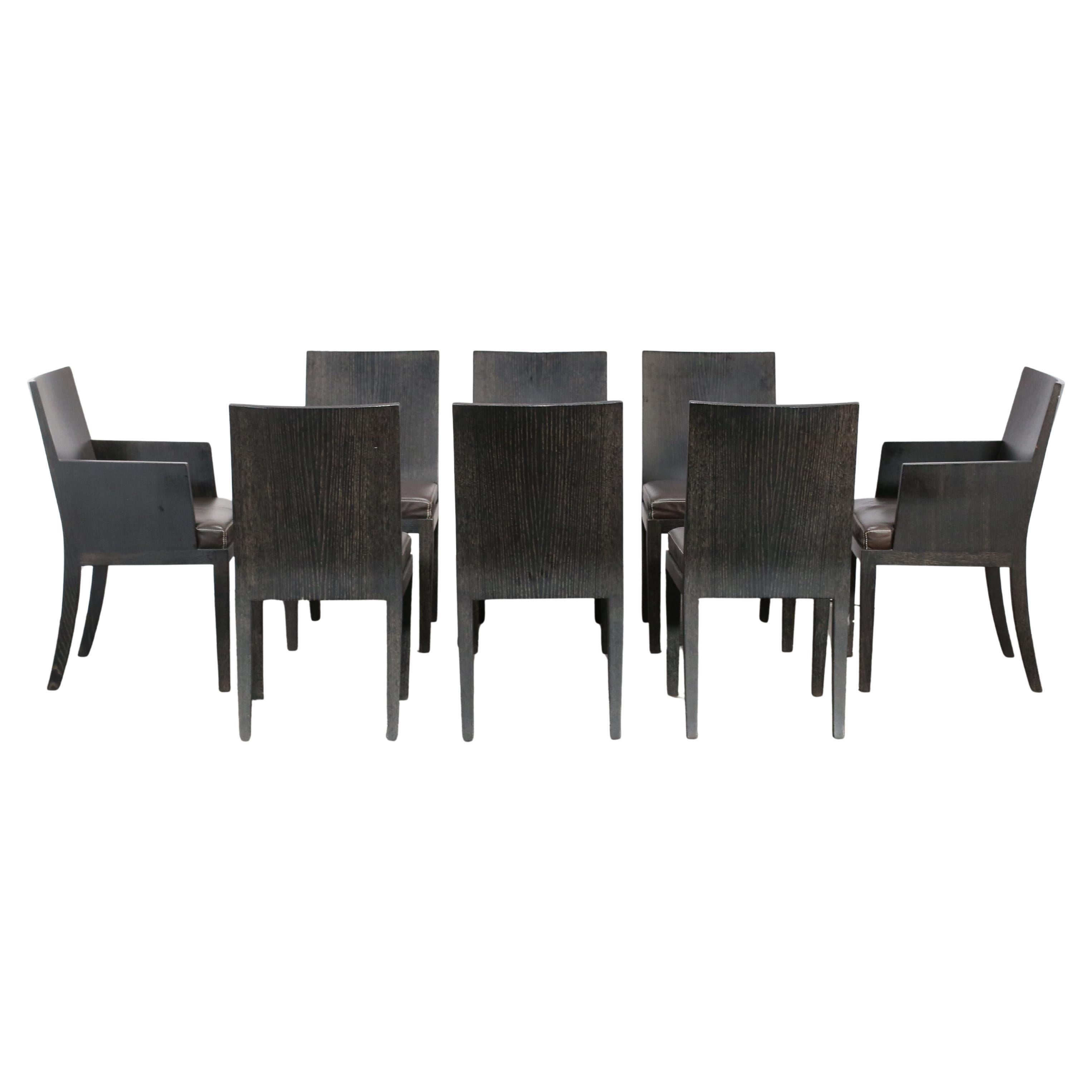 Hermès Reeditions Dining Chairs by Jean-Michel Frank, Set of Eight