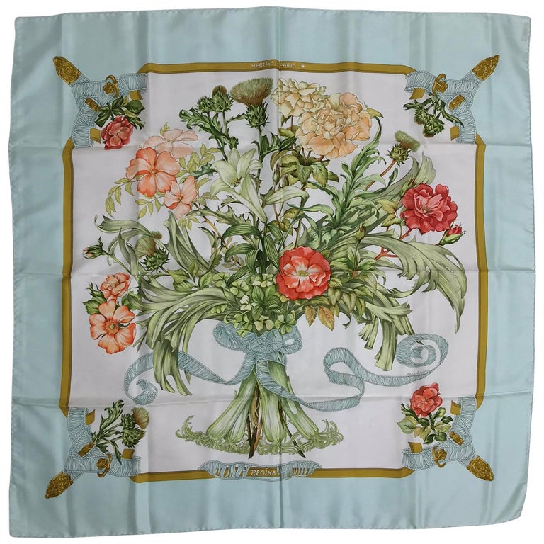 Hermes Regina silk twill Scarf by Leila Menchari at 1stDibs