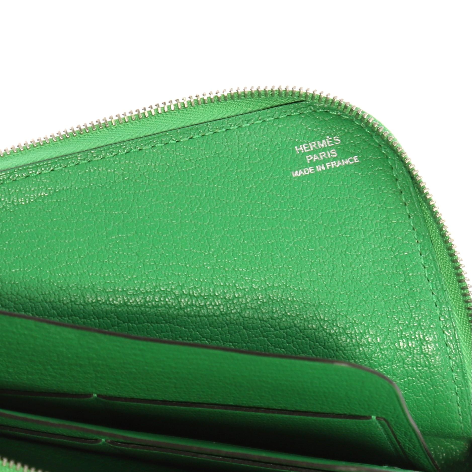 Green Hermes Remix Duo Wallet Evercolor Medium