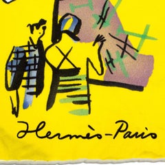 Hermes Rendez Vous Rive Gauche Print Silk Square Scarf