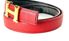 Hermès Res 18mm Reversible H Logo Kit Red 865her Belt