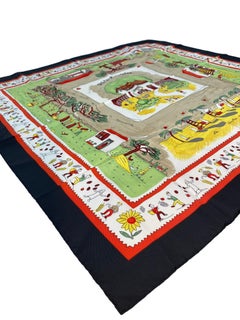 Hermès "Retour A La Terre" Silk Twill Scarf by Oliver Dumas