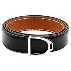 Hermes Reversible Belt Gold and Black