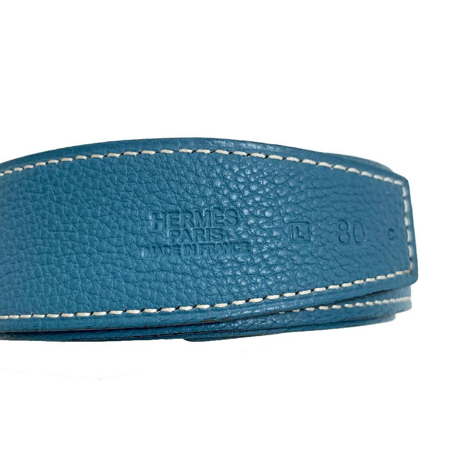 Blue HERMES Reversible Belt Leather 32 mm
