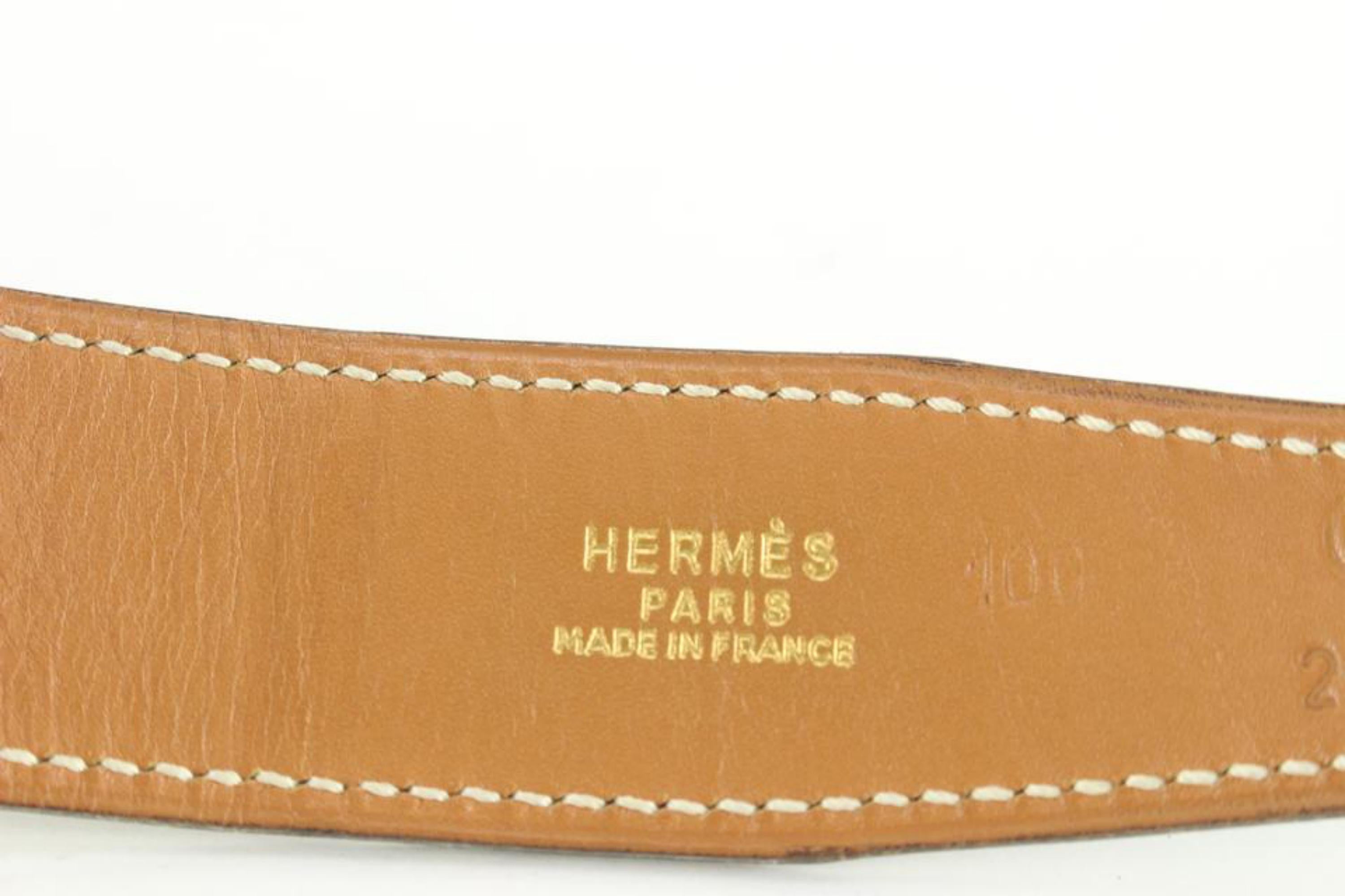 Hermès Kit ceinture réversible noire x marron x or 24mm Constance H Logo 72h84s en vente 3
