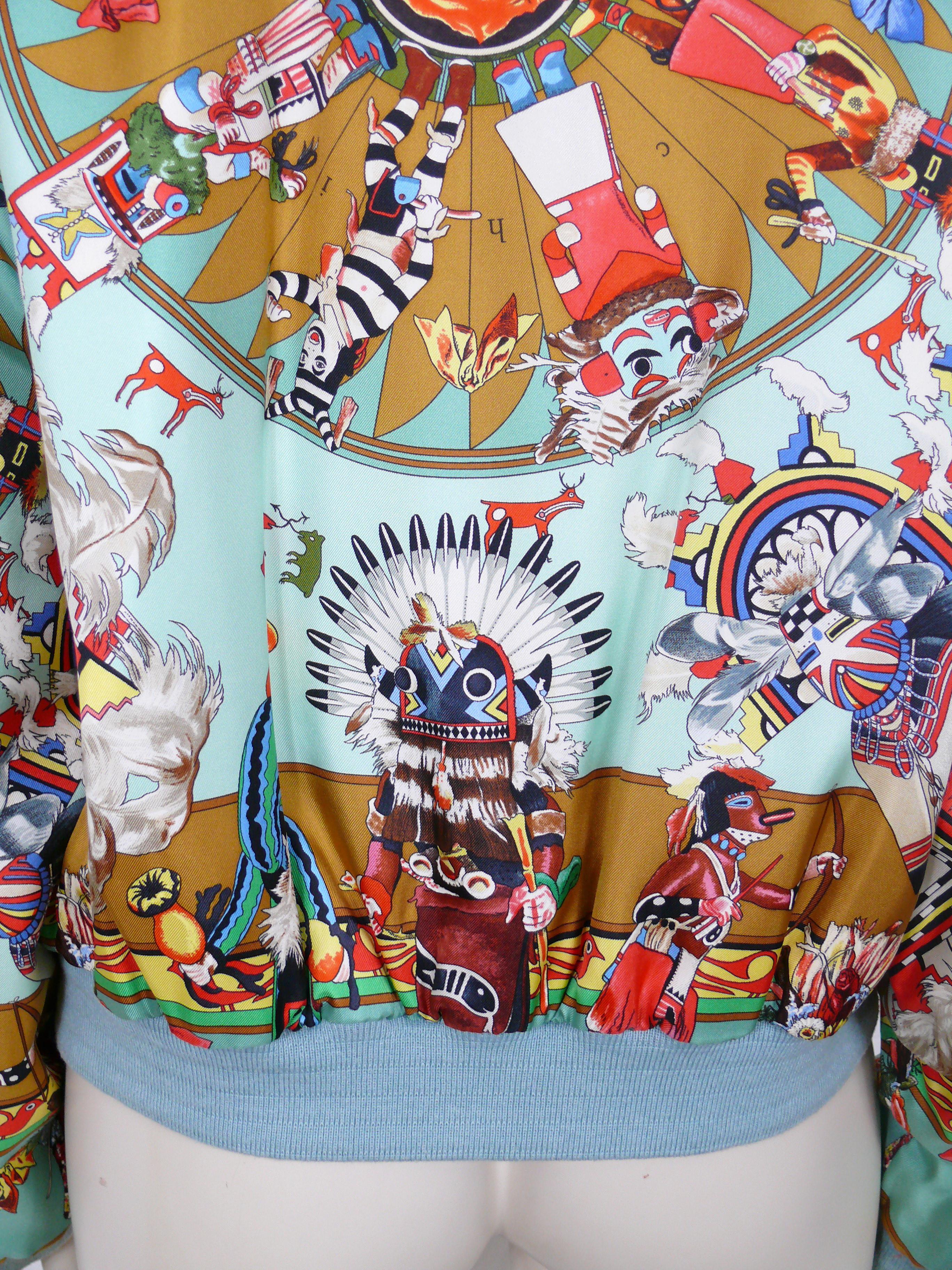 Hermes Reversible Bomber Jacket Kachinas by Kermit Oliver 2