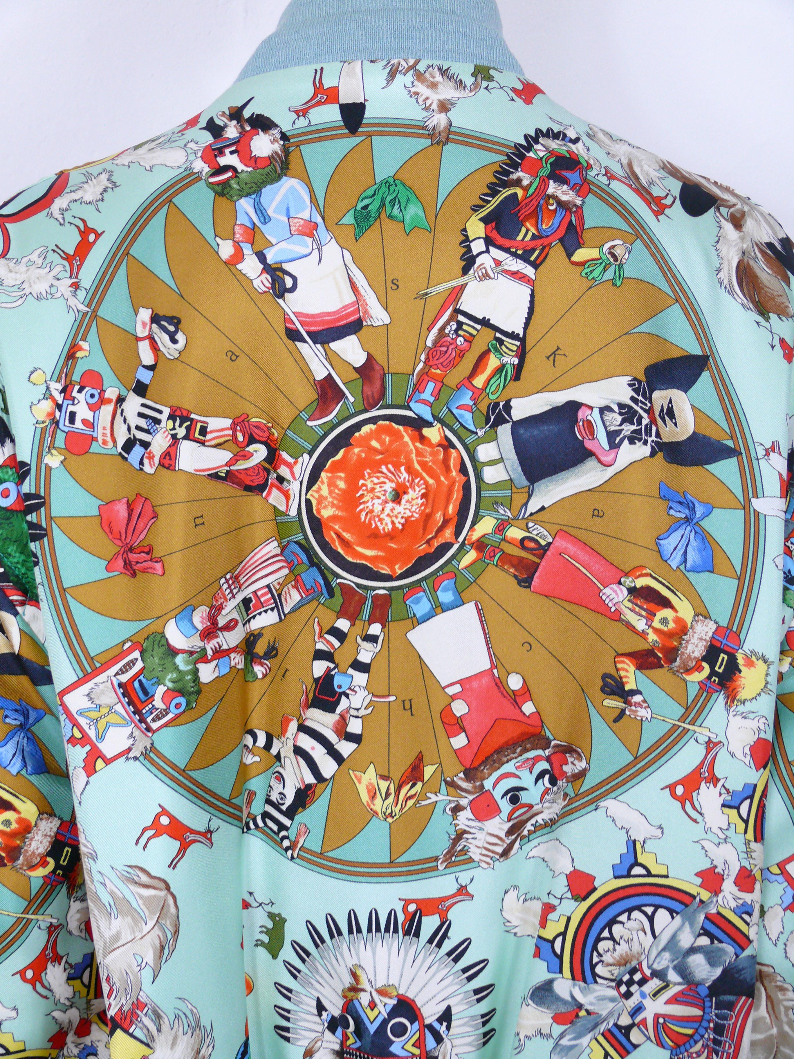 Hermes Reversible Bomber Jacket Kachinas by Kermit Oliver 1