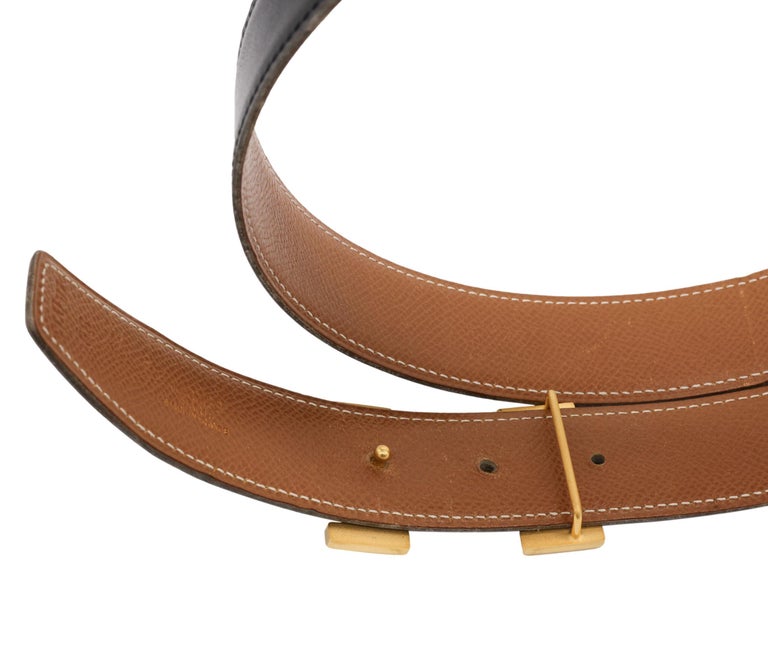 HERMÈS Unisex Constance Reversible Leather Belt with Palladium H Buc– Wag  N' Purr Shop