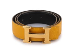 Hermès Reversible H Yellow Leather Belt