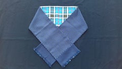 Hermès reversible Scarf Checked Tartan Wool and Polka Dots Silk 57 inches