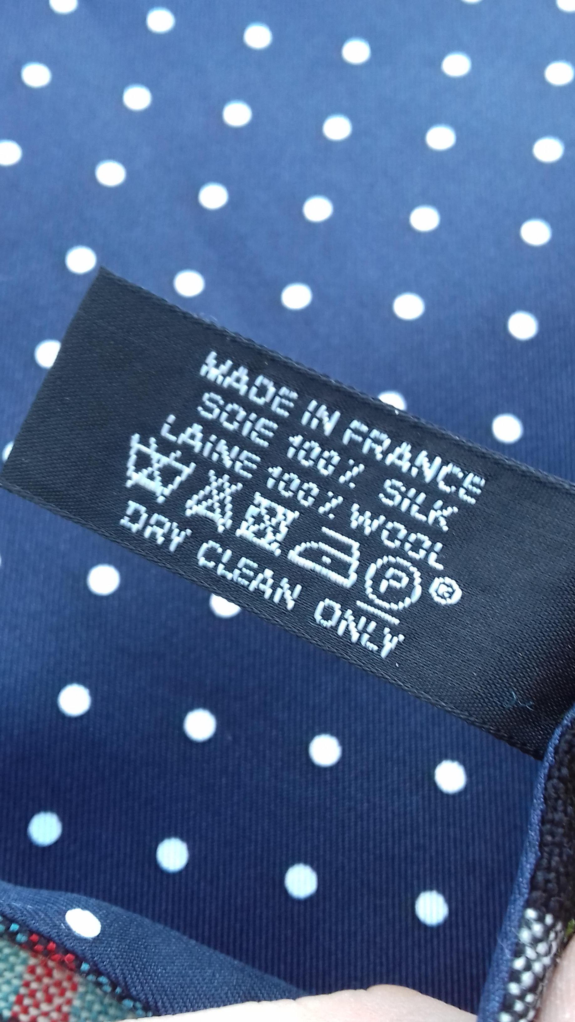 Hermès reversible Scarf Checked Tartan Wool and Polka Dots Silk 57 inches 1