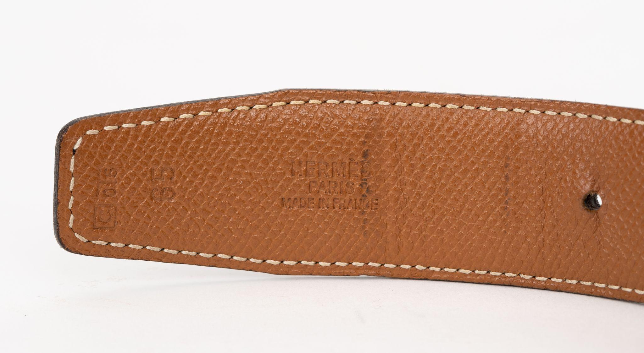 Hermès Reversible Tuareg Black Gold Belt In Excellent Condition For Sale In West Hollywood, CA